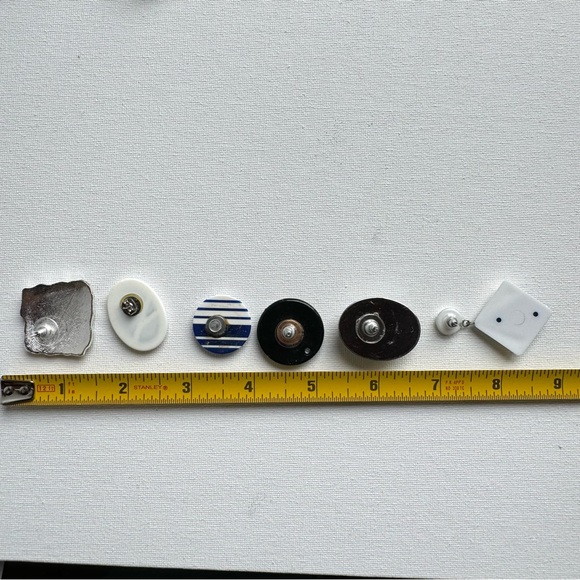 Vintage Lot of Earrings Navy Blue 1980 - Picture 2 of 8